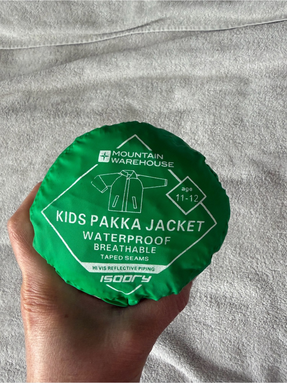 Mountain Warehouse Kids Pakka Waterproof Jacket — Green (Age 11-12)